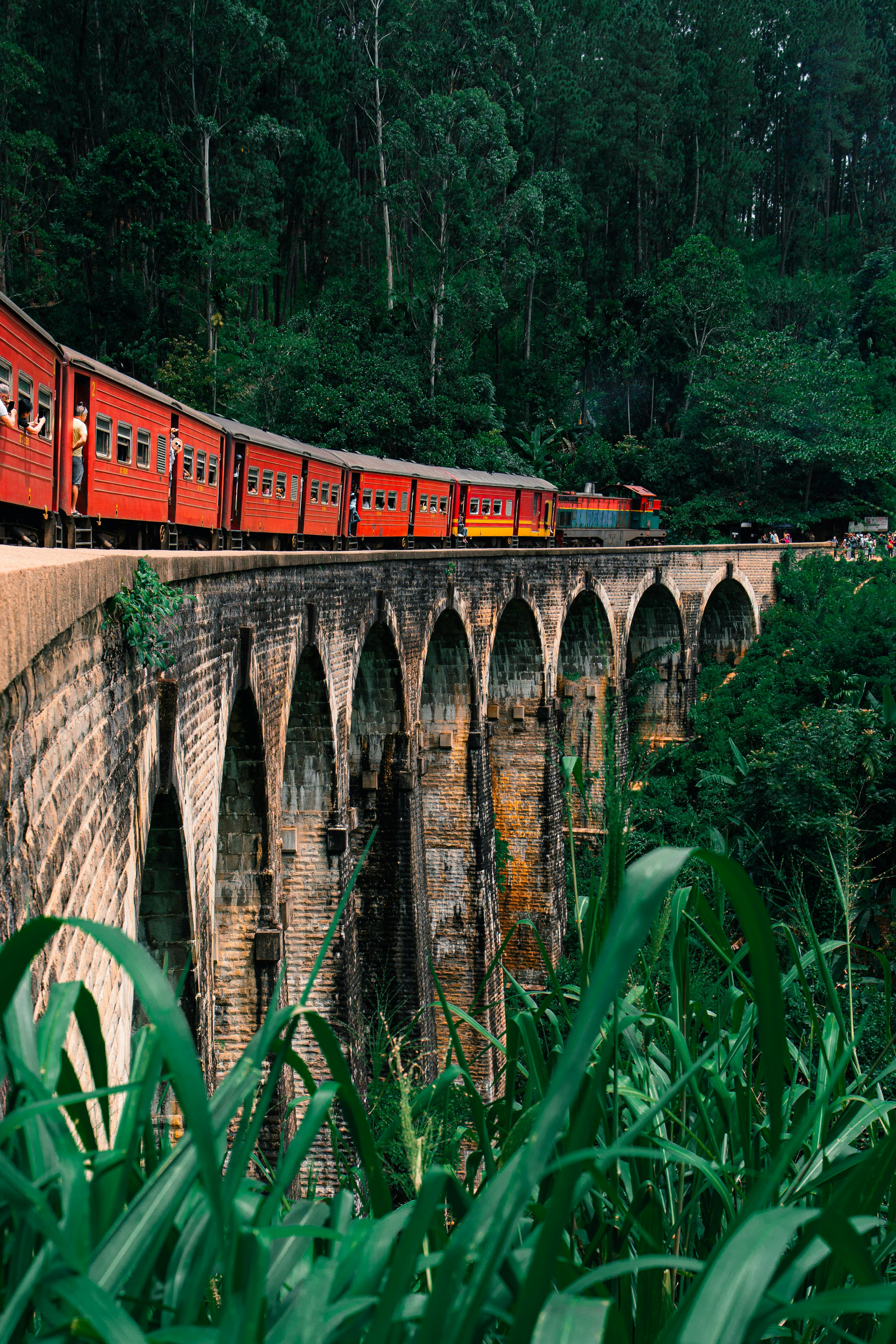 Nine Arch Bridge with train passing through